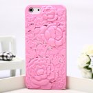 3D flower carft case cover for  iphone 4 4s 5  - Pink