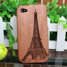 Genuine Bamboo wood with portray hard cover case for iphone 4 / 4s - pattern 2