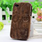 Genuine Bamboo wood with portray hard cover case for iphone 4 / 4s - pattern 3