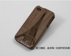 Genuine Bamboo wood with portray hard cover case for iphone 5 - pattern 1