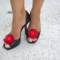 Elegant Poppy Red Shoe Clips