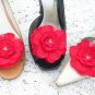Elegant Poppy Red Shoe Clips