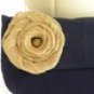 Clutch Bag, The Audrey Clutch in Trend Setting Dark Navy Blue and Neutral Flower Detailing