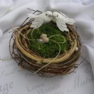 SABRINA - Rustic & Elegant Ring Bearer Birds Nest Pillow Alternative
