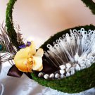 Flower Girl Basket - Elegant Moss Covered Basket - Ready to Ship