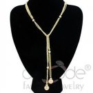 Elegant Large Double Pearl Drop Necklace Goldtone 47" Multi-Chain
