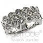 Beautiful Multi-Stoned Cubic Zirconia Band Rhodium Silver Plate Size 7 New