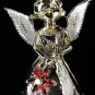 VTG GERRYS ANGEL CHRISTMAS PIN HOLDS POINSETTIA ENAMEL *Gift Quality