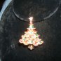 Lovely Vintage Christmas Tree Pin w/ Enamel & Tiny Pearl ~ signed " New View "