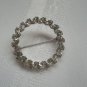 Vintage Marquise-Cut Rhinestone Circle Pin - Krementz - Classic Beauty