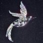 Book Piece Sarah Coventry Silver and AB Crystal Rhinestones Bird Brooch Signed