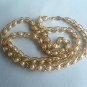 Vtge Napier Signed GoldTone Choker Necklace Chain Link w Enclosed Faux Pearls on