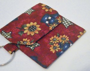 Mini Wallet Pocket Pouch Key Ring Keychain Card Holder Case Sunflower