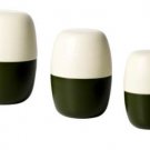 IKEA DRAGAN BAMBOO STORAGE JAR WITH LIDS - SET OF 3 - BRAND NEW