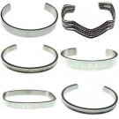 12 x stainless steel bangle cuff bracelets wholesale #002 free shipping