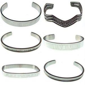 12 x stainless steel bangle cuff bracelets wholesale #002 free shipping