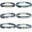12pcs lot rubber steel wristbands bracelets wholesale free shipping #003