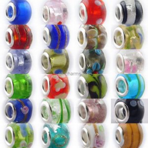 100pcs x Murono glass story beads Compatible  european beads bracelets chains free shipping