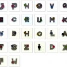 wholesale 8mm enamel & crystal rhinestones slide initial letters charms ,A TO Z 260PCS mixin