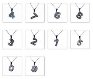 Number Pendants Wholesale Number Pendants Cheap Number Pendants 100pcs mixed