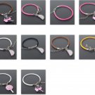 Baby bracelets wholesale,4.-5 inch long,mix color ,mix charms 100pcs
