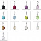 Austrian crystal style charms wholesale,12mm Graphic,silver-plated lobster clasp mix color 100pcs