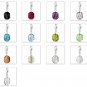 Austrian crystal style charms wholesale,12mm Graphic,silver-plated lobster clasp mix color 100pcs