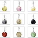 Austrian crystal style charms wholesale,18mm Twist,silver-plated lobster clasp mix color 50pcs