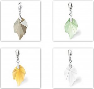 Austrian crystal style charms wholesale,16*26mm leaf,mix 30pcs