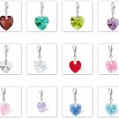 Austrian crystal style charms wholesale,18mm heart, mix color 60pcs