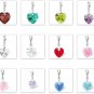 Austrian crystal style charms wholesale,18mm heart, mix color 60pcs