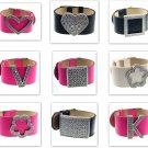 30mm wide leather Wristbands crystal charm  wholesale
