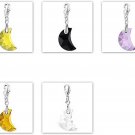 Austrian crystal style charms wholesale,16mm moon,silver-plated lobster clasp mix color 50pcs
