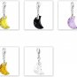 Austrian crystal style charms wholesale,16mm moon,silver-plated lobster clasp mix color 50pcs