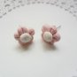Handcrafted Polymer Clay Post Earrings - Marbled Pink Flower