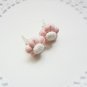 Handcrafted Polymer Clay Post Earrings - Marbled Pink Flower