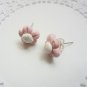 Handcrafted Polymer Clay Post Earrings - Marbled Pink Flower