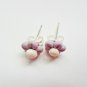 Handcrafted Polymer Clay Post Earrings - Pastel Purple Glittery Flowers