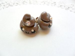 Handcrafted Kawaii Poop Post Earring Set - Novelty Tween/Teen/Adult