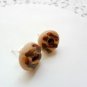 Handcrafted Polymer Clay Post Earrings - Chocolate Glazed Donuts