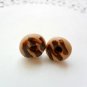 Handcrafted Polymer Clay Post Earrings - Chocolate Glazed Donuts