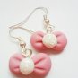 Handcrafted Polymer Clay Dangle Earrings - Pretty Pink Bows