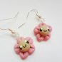 Handcrafted Kawaii Pink Flower Dangled Earrings