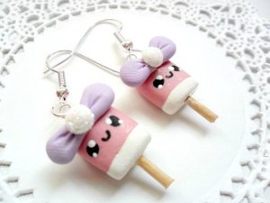 Handcrafted Kawaii Creamcicle Dangled Earrings