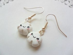 Handcrafted Kawaii White Cloud Dangled Earrings