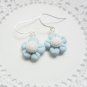 Handcrafted Polymer Clay Blue Flower Earrings