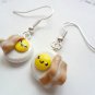Handcrafted Kawaii Bacon & Egg Dangle Earrings
