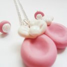 Handcrafted Polymer Clay Ballerina Set - Necklace & Earrings
