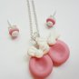 Handcrafted Polymer Clay Ballerina Set - Necklace & Earrings