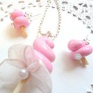 Handcrafted Polymer Clay Cotton Candy Necklace Set